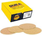 Dura-Gold - Premium - 80 Grit 6" Gold Hook & Loop No Hole Sanding Discs for DA Sanders - Box of 50 Sandpaper Finishing Discs for Automotive and Woodworking