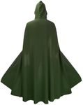 Baoblaze Medieval Hooded Cosplay Full Length Witch Cape Costume Accessories for Women Men Party Festival, Light Green