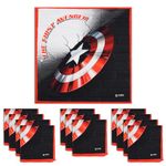 Kuber Industries Marvel Captain America Shield Handkerchiefs | Cotton Handkerchiefs for Boys | Handkerchiefs for Girls | Rumal for Boys & Girls | Hankies for Gifting | Pack of 12 | Red