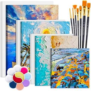 JOYBOY Art Tela Bianca Pannelli per Dipingere,16 Set Dimensioni Assortite, Telaio Barella Acrilico Pittura Ad Olio Tavola per Pittura 100% Cotone