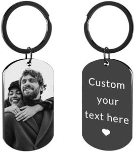 Portachiavi personalizzato con foto e scritta incisa al laser, per uomini e donne, adatto come regalo per fidanzati