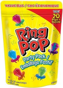 Ring Pop - Assorted Fruit Flavours - Bulk Variety Bag of Individually Wrapped Lollipop Suckers - Fun Candy for Birthdays and Parties, 20 Count