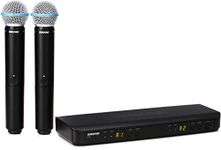 Shure BLX288/B58 UHF Wireless Microphone System - Perfect for Church, Karaoke, Vocals - 14-Hour Battery Life, 100m Range | Includes (2) BETA 58A Handheld Vocal Mics, Dual Channel Receiver | H10 Band