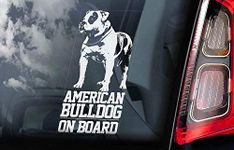 CELYCASY American Bulldog on Board - Car Window Sticker - Beware of The Dog Bully Scott Sign Decal -V01