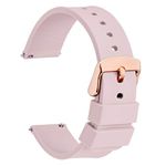 WOCCI 20mm Silicone Watch Strap with Rose Gold Buckle, Quick Release Bracelet (Light Pink)