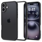 Spigen Ultra Hybrid Back Cover Case Compatible with iPhone 16 (TPU + Poly Carbonate | Matte Black)