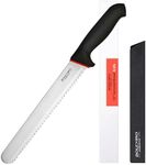 BOLEXINO Bread Knife 10 Inch Serrated Bread Knife With Sheath And Wavy Edge, Professional Wide Bread Knife for Homemade Bread, Crusty Breads, Cake, Bagel, 2.5MM Thickened High Carbon Stainless Steel