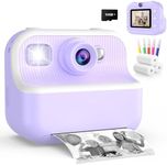 Kids Camera Instant Print, Toys for 3-12 Year Old Girls Christmas Birthday Gifts, 48MP Kids Selfie Digital Camera, 1080P HD Children Video Recorder, 2.4" Toddler Camera with Print Paper & 32GB Card