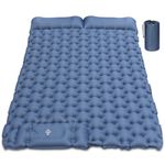 Camping Sleeping Pad,Camping Mat, 10CM Thick Self Inflating Camping Mat with Pillow, Built-in Foot Pump, Waterproof Camping Mattress for Pool Float, Beach, Hiking, Traveling, Tent (Blue Gray)