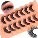 JIMIRE Eyelashes Mink Fluffy False Eyelashes Look Like Lash Extensions D Curl Strip Lashes 6D Volume Fake Lashes Fluffy Mink 15MM Eyelashes Natural Pack