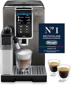 De'Longhi Dinamica Plus ECAM 372.95.TB Kaffeevollautomat mit LatteCrema Milchsystem, Cappuccino und Espresso auf Knopfdruck, Touchscreen Farbdisplay, Appsteuerung, Kaffeekannen-Funktion, Titan/Schwarz