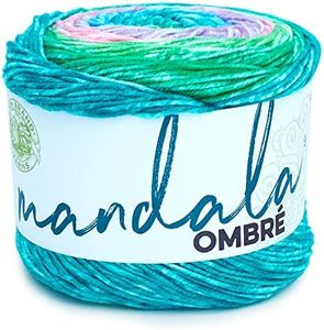 Lion Brand Yarn Mandala Ombré Yarn with Vibrant Colors, Soft Yarn for Crocheting and Knitting, Balance, 1-Pack
