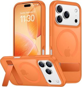 SPIDERCASE Magnetic for iPhone 17 Pro Max Case,with [3 Stand Ways] [Military Grade Drop Protection] with Invisible Stand Shockproof Slim Case for iPhone 17 Pro Max 6.9",Orange