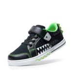 DREAM PAIRS Boys Shoes Kids Sneakers Causal Walking Shoes Non-Slip with Hook and Loop for Toddler Little Kids,Size 8 Little Kid,Black/Green,SDFS2403K