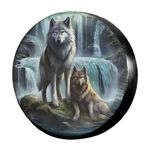 Foruidea 3D Printed Wolf Spare Tire Cover Dust-Proof Wheel Tire Cover Fit Trailer, RV, SUV and Many Vehicle 17 Inch