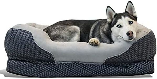 BarksBar Large Orthopedic Dog Bed, Gray, 40x30 Inches