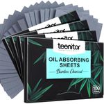 Teenitor 400 Counts Oil Blotting Papers for Face, Bamboo Charcoal Oil Absorbing Sheets for Oily Skin, Oil Blotting Sheets for Face, Oil Absorbent Pads Blotter Paper, Oil Face Wipes Large 10cmx7cm