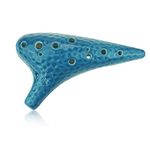 "Ocean Wave" Professional 12 Hole Ceramic Ocarina Collectible,ice Crack Craft,alto C