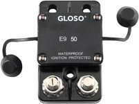 GLOSO E9A Waterproof Breaker Auto Reset For Car Truck RV Automotive Marine Boat Trolling motor & Custom Wiring Audio battery protection (T1) Side by Side Stud IP67 Hi-Amp Circuit Breaker (50A)