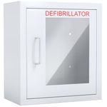 NLShan AED Cabinet, Wall Mount Storage Cabinet with Metal Steel Plate & Magnet Lock, 14 x 7.9 x 14.2 Inch AED Defibrillator Cabinet Cabinet for Emergency at Home, Office and Nursing Home