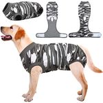 Kuoser Dog Surgery Recovery Suit, Dog Recovery Suit Female Male, Dog Surgical Recovery Suit, Adjustable Dog Post Surgery Body Suit, Recovery Suit Dog After Greycamo XL