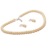 Taruna Biyani Imitation Pearl 8MM Bead Size Strand Necklace Moti Mala Jewellery Set with Earrings for Women Girls (P8116)