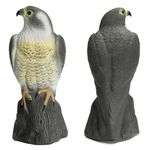 HHH HUNTING Plastic Bird Of Prey Garden Bird Scarer – Realistic Pigeon Deterrent for Gardens, Lawns & Roofs – Highly Detailed And Durable Decorative Hawk Owl Style Bird Repellent for Outdoor Use