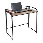 DECOWORLD || Foldable Study Table || Desk with Wooden Top and Metal Legs with in-Built Pen Holder||Premium Computer,Laptop and Study Table for Students and Adults