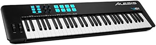 Alesis V61 MKII – USB MIDI Keyboard Controller with 61 Velocity Sensitive Keys, 8 Full Level Pads, Arpeggiator, Pitch/Mod Wheel, Note Repeat and Software Suite