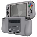 playvital Zealprotect Protective Case For Nintendo Switch Lite,Hard Shell For Switch Lite,Grip Cover Joycon With Screen Protector,Joystick Cap&Cap Eu Button,Grey