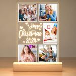 Personalised Birthday Gifts for Women, Customised Photo Frames with Night Light, Custom Acrylic Plaque with Photos, Personalised Christmas Gifts for Women and Mum