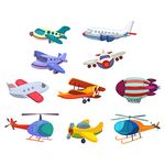 Pretty UR Party Aircraft Theme Paper Cutouts for Birthday Parties, Aeroplane Party Supplies décor, Air Transport Birthday Party Decoration,Cut-Outs for Rooms, Boards - Multicolour (10 pcs)