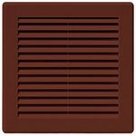 Awenta Plastic Air Vent Grille Cover 150x150mm 6x6 inch, Brown with Insect Grid Fly Net, Screw Hole Covers for Better Look