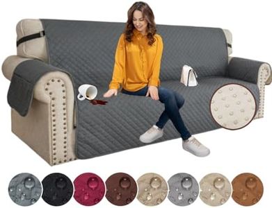 XINEAGE Fundas de sofá 3 Plazas, Fundas de sofá Impermeables, Protector de Sofa Reversible, Fundas de sofá Antideslizantes para Perros Mascotas (3 Plazas, Gris Oscuro)