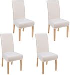 Smiry Velvet Stretch Dining Room Chair Covers Set of 4, Soft Removable Washable Chair Slipcovers Kitchen Parsons Chair Protector, Cream