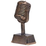 BuyWeek Microphone Trophy, Music Award Trophy Synthetic Resin Microphone Ornament Desktop Decoration for Home Singing Competition