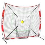 Baseball & Softball Practice Net for Hitting & Pitching & Throwing with 6×6 Bow Frame,Circular Target and Strike Zone,Small Carry Bag