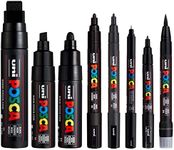 Posca White - Full Set of 8 Pens (PC-17K, PC-8K, PC-7M, PC-5M, PC-3M, PC-1M, PC-1MR, PCF-350)