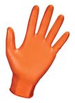 SAS Safety 66572 Astro-Grip Powder-Free Nitrile Gloves, Orange, Medium, 7 Mil Thick, Pack of 100