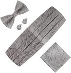 Epoint Mens Cummerbund Set Floral C.B.AE.O.002 Light Gray