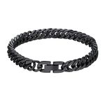 Friendship Bracelets Boys Black Metal Mens & Womens Cuban Link Bracelet 8mm 19cm