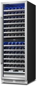 Yeego 24 Inch Dual Zone Wine Fridge with 154 Bottle, Lockable Glass Door