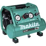 Makita 0.5 HP Quiet Series Air Compressor, Ultra-Low Noise Oil-Free Dual-Cylinder Design, Fast Recovery, Low Amp Draw, Compact Roll-Cage Body for Indoor Trim, Cabinetry & DIY Applications