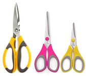 Petals Multipurpose Kitchen And Household Scissor Set Of 3 (8.5",6.5",5.5"), Colour May Vary