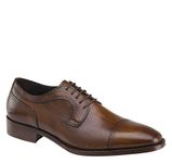 Johnston & Murphy Men's Cormac Cap Toe Shoe, Mahogany Italian Calfskin, 12