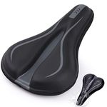 Simpeak Bike Seat Cover, Soft Gel Bike Seat Cushion Comfortable Anti-Slip Bicycle Seat Cover Waterproof Universal Bicycle Saddle Cushion Cover for Outdoor Bike, Indoor Cycling and Spinning - Gray