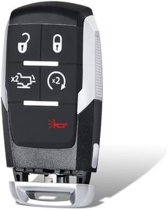 Keyecu Keyless Entry Smart Key Fob for RAM 2500 3500 4500 5500 2019-2024 Remote Replacement 5 Buttons 4A Chip FCC ID:GQ4-76T Black Plastic and Metal