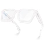 VISOONE Blue Light Blocking Glasses with TR90 Rectangle Frame and Chic Preppy Look for Women Men RIVER