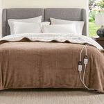 Degrees of Comfort Sherpa Heated Blanket King Size - Dual Control Electric Blankets with 6 Heat Settings, 1-10H Auto Shut Off Safety Timer, Machine Washable, 100"x90" Mocha