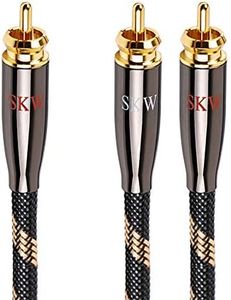 SKW High-end Audio Cable RCA Male to 2RCA Male Stereo Audio Cable,High Fidelity Signal Cable with OD 6.0mm 6.5ft/2M